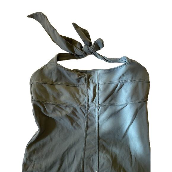 Athleta Dress Women's 0 Modra Gray Green Halter Built in Bra Yoga Bodycon - Picture 2 of 7